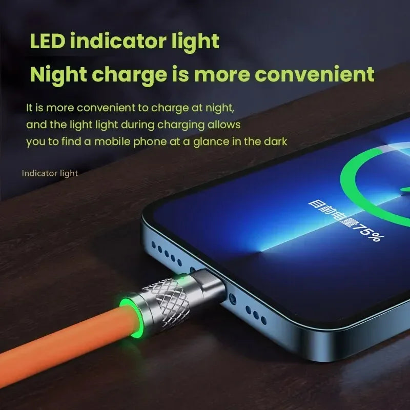 120W 6A 3-in-1 Fast Charge Cable – USB-C, Micro USB & Lightning, 1.2m
