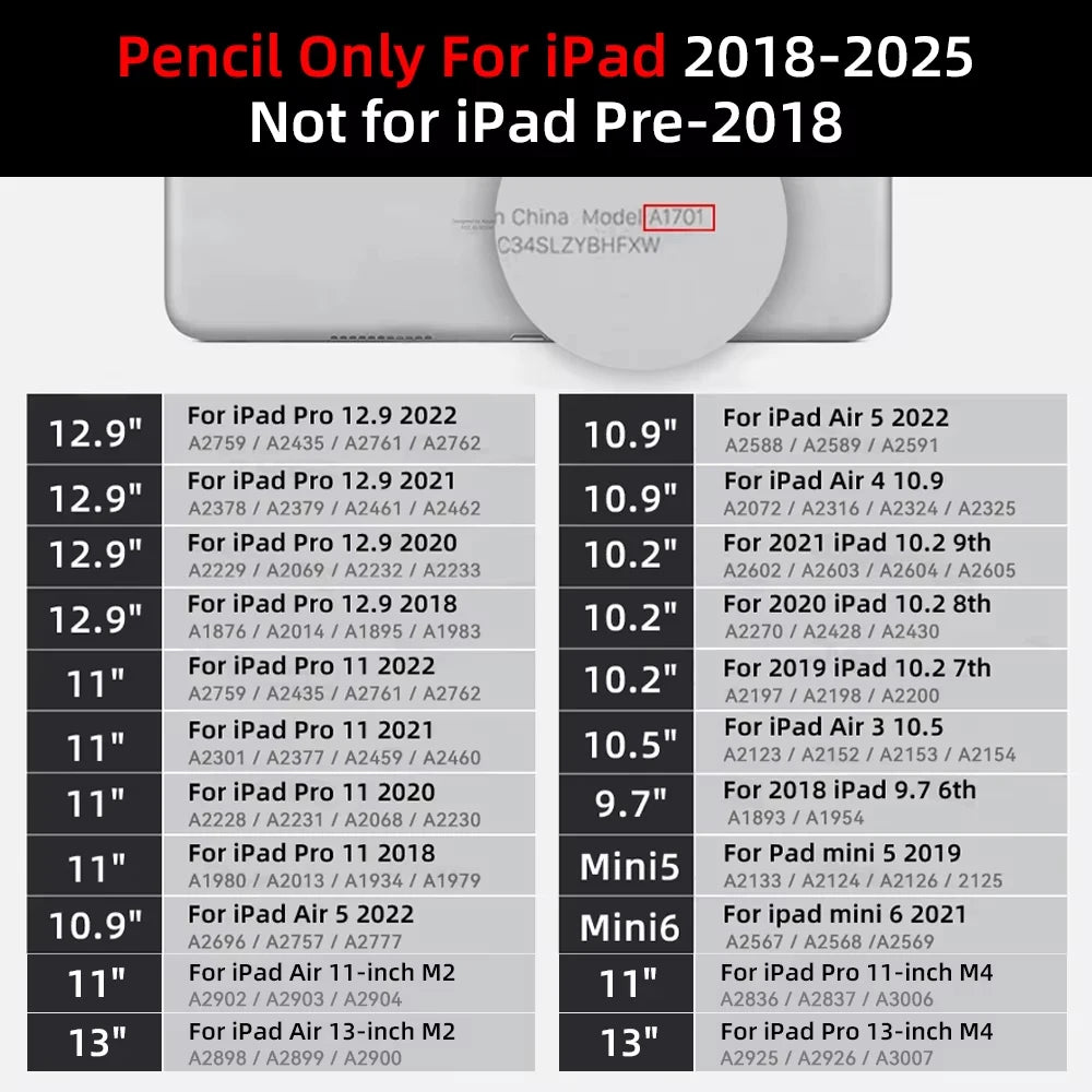 DANYCASE Active Stylus Pen | Compatible with iPad 2018–2025 | Palm Rejection | Type-C Charging