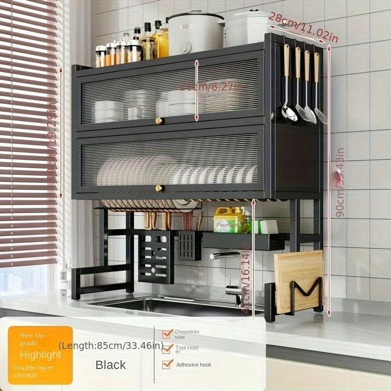Over-the-Sink Dish Rack with Utensil Holder