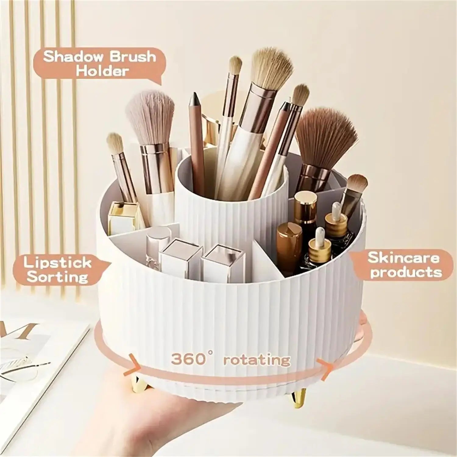 GlowSpin 360 Rotating Makeup Organiser | Nexora Home