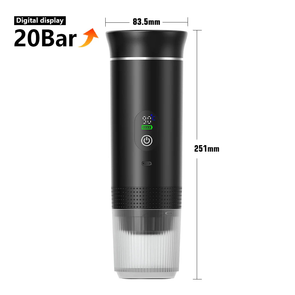Portable Espresso Machine – 3-in-1 Capsule, Pod & Ground Coffee Maker
