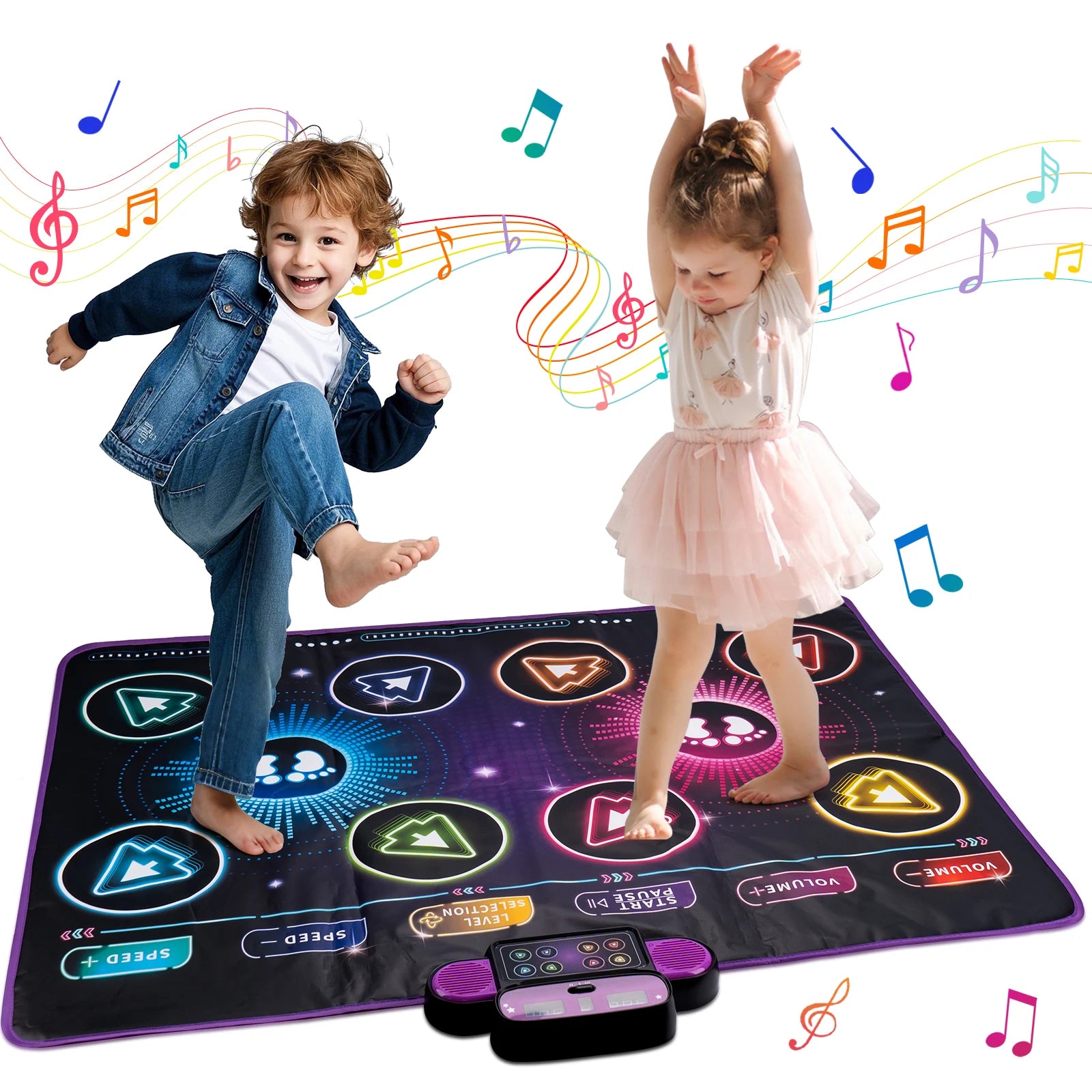 Kids Electronic Dance Mat — 9 Levels, Dual Player, Music Floor Blanket