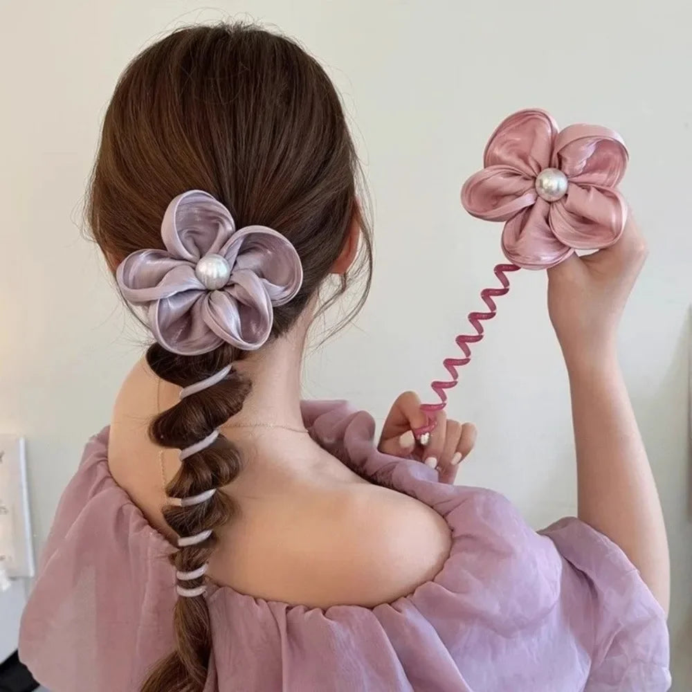Floral Ponytail Hair Coil