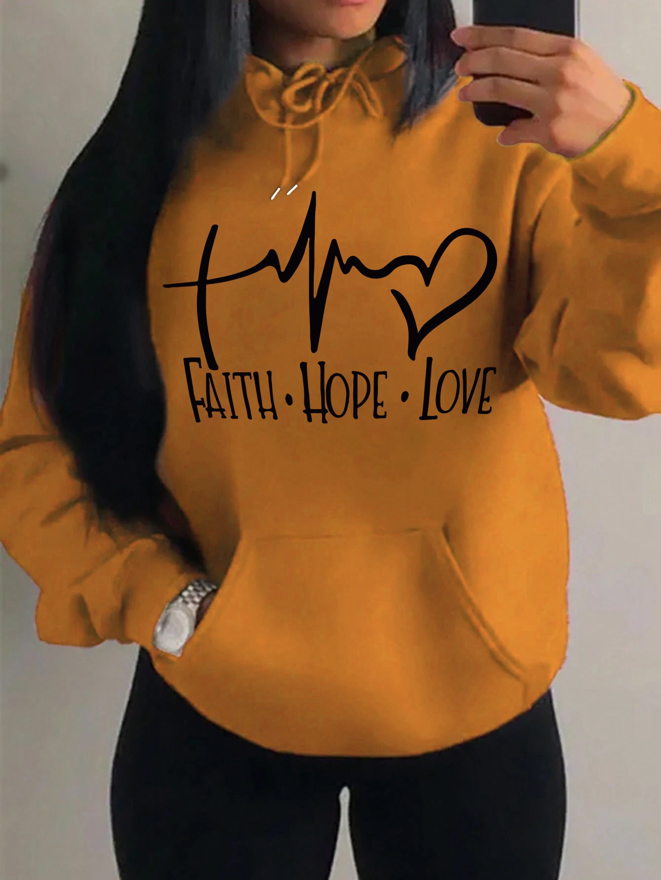 women-faith-hope-love-graphic-hoodie-golden-yellow-pullover-sweatshirt