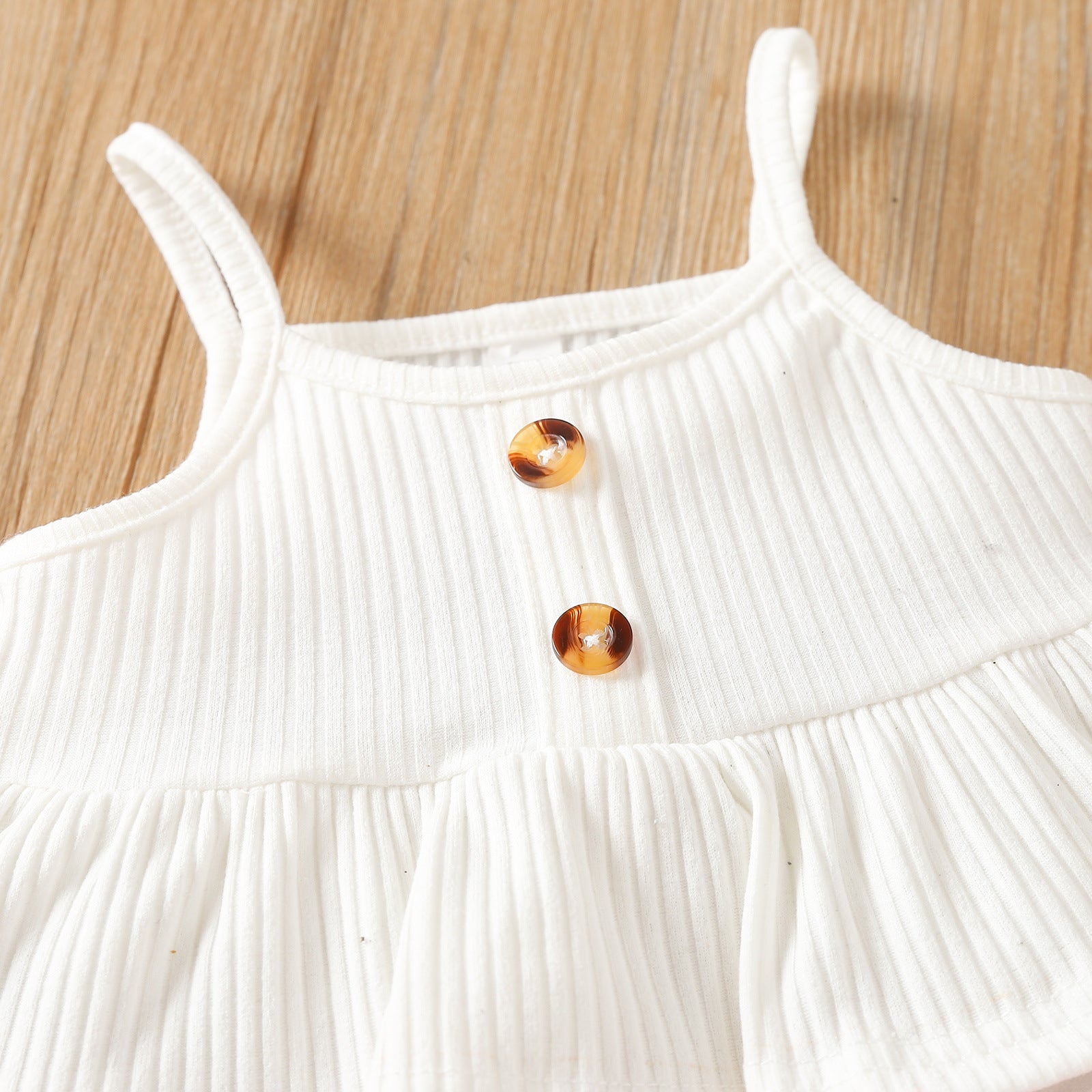 Girls' summer floral print flared pants and white button-front top outfit