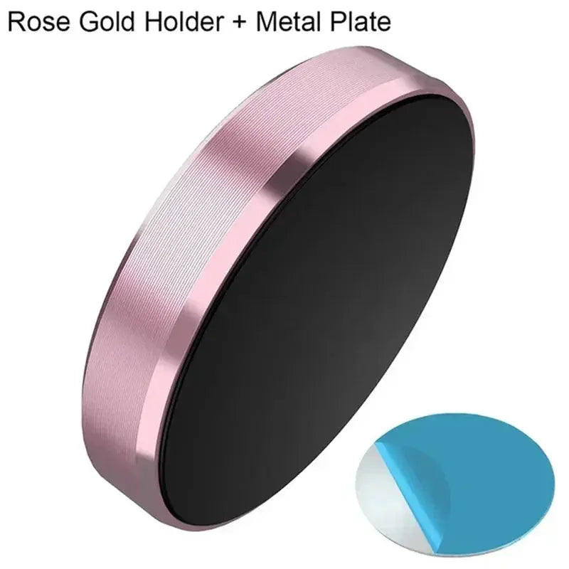 Rose gold holder with metal plate on a white background