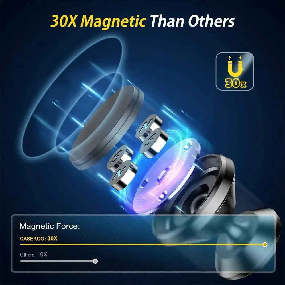 Magnetic component with 30x magnetic force on a dark background