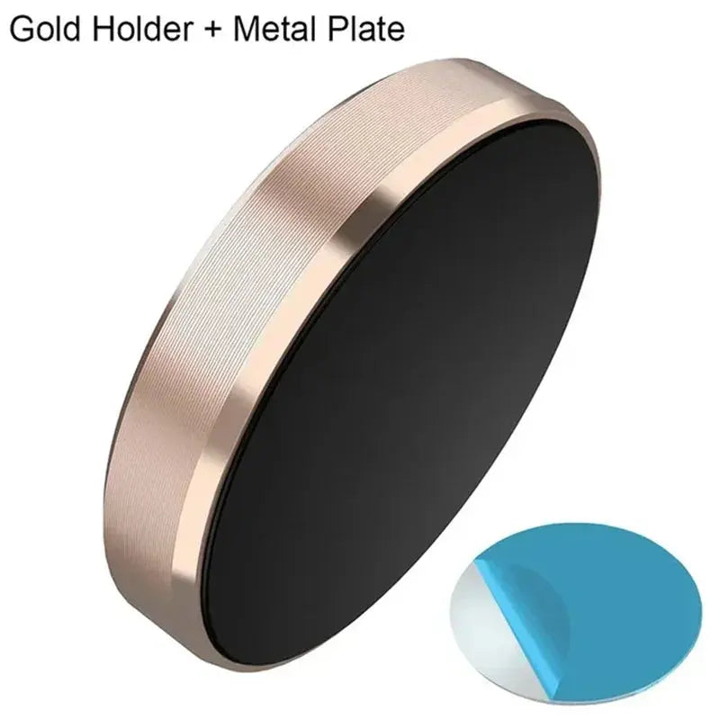 Gold holder with metal plate on a white background