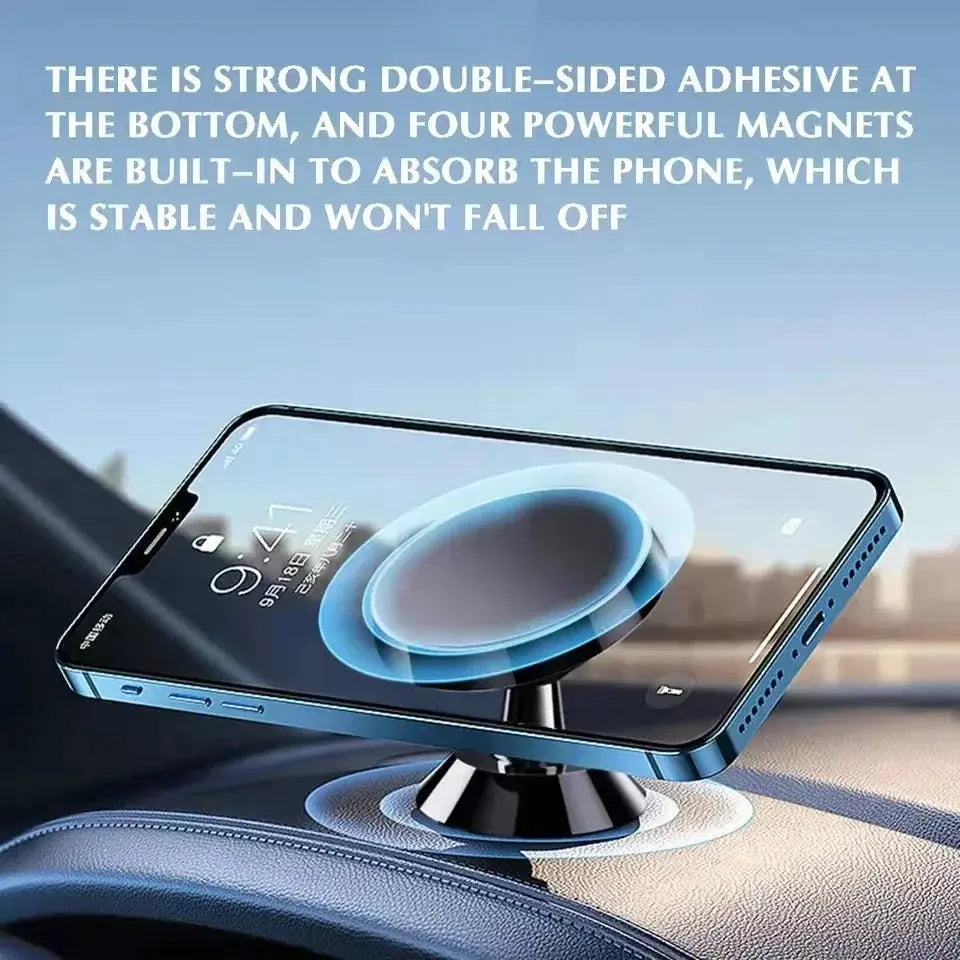 Side view of the magnetic car phone holder showing its compact, low-profile design.