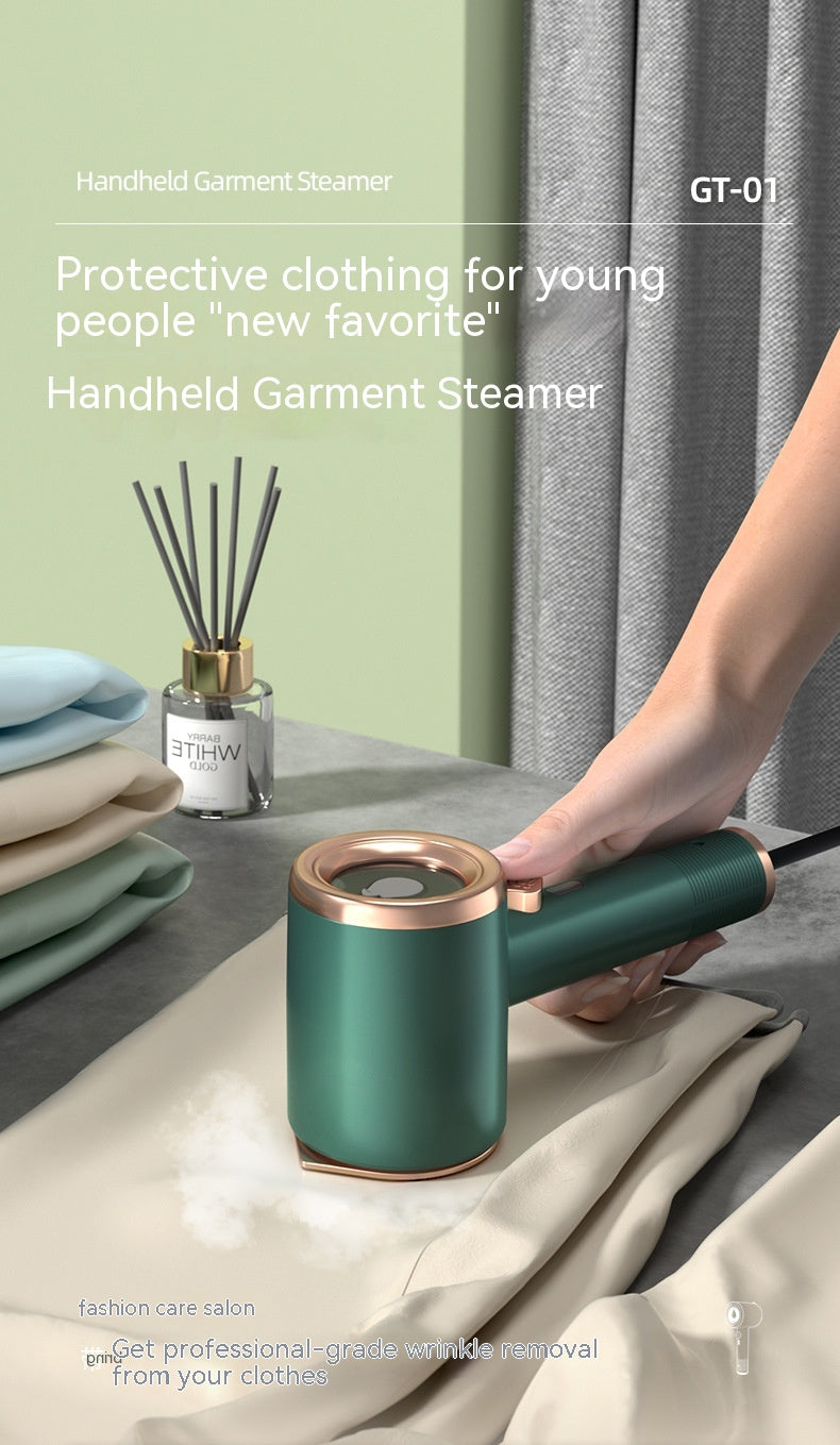 Light purple mini portable clothes steamer appliance